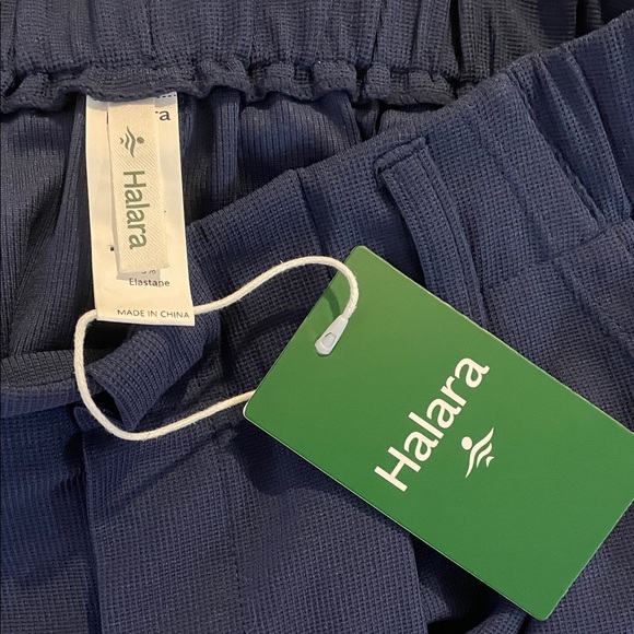 NEW Halara Flex High Waist Wide Leg Waffle Work Pants Navy Blue Small Petite - Picture 4 of 14